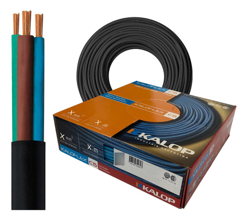 Pack X100 Metros Cable Taller Tpr 3x4 Mm Kalop