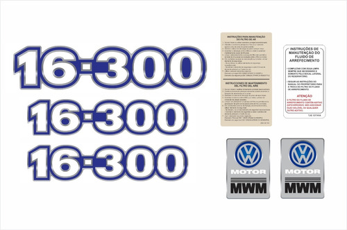 Kit Adesivo Compatível Volkswagen 16-300  Emblema Mwm Cmk73 
