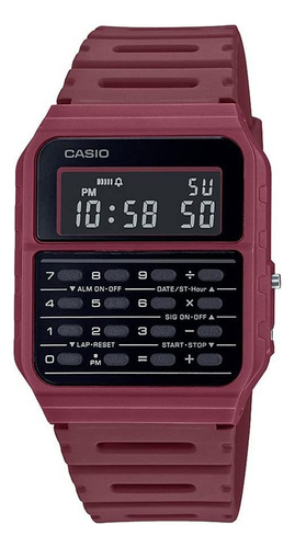 Ca53wf4b Calculadora Reloj Digital Rojo Para Hombre  Al...