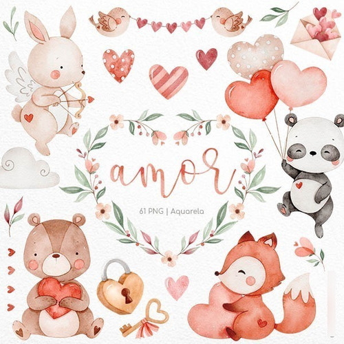 Kit Imagenes Png Cliparts Amor San Valentin Animal Ni40