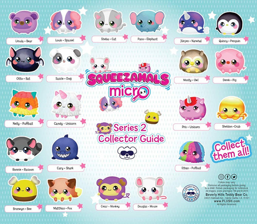 Squeezamals Micro 3 Pack, Blando, Suave, Lenta Subida De La