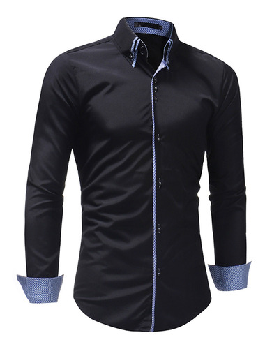 Camiseta Hombre K016 Casual Doble Cuello Puerta Botones Cort