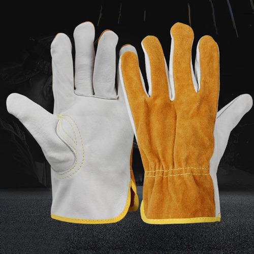 2x Guantes De Soldadura Cuero Protege Las Manos Del Soldador