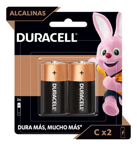 Pila C Duracell Paquete 2 Piezas Baterias 1.5 V Cilindrica