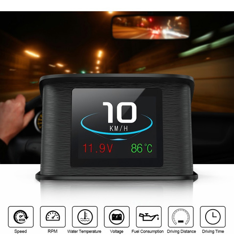Pantalla Frontal Ancel P10 Obdii Hud Para Coche