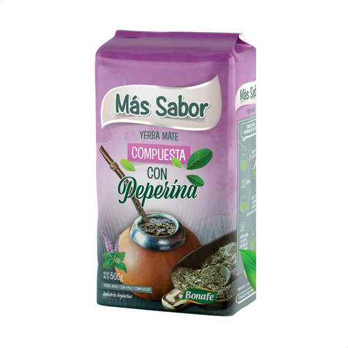 Yerba Mas Sabor Peperina 500g X12 Unidades