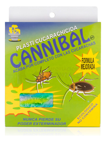 Kit 3 Mata Cucarachas Cannibal® Veneno Original Con Holograma De Autenticidad Exterminador Ecológico Con 3 Piezas De 80g. + Guante Y Aplicador