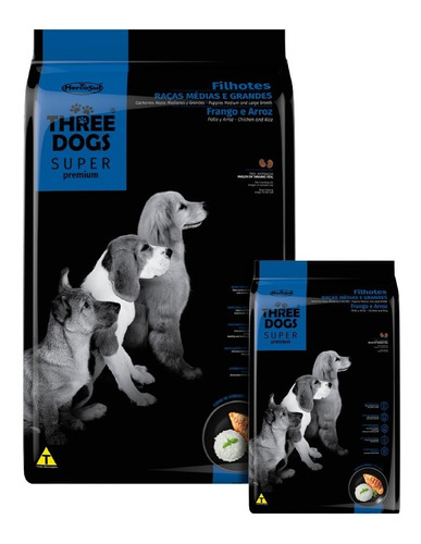 Three Dogs Super Premium Cachorro 17 Kg +3 Kg Con Regalos