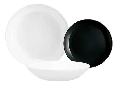Vajilla luminarc blanca y negra sale