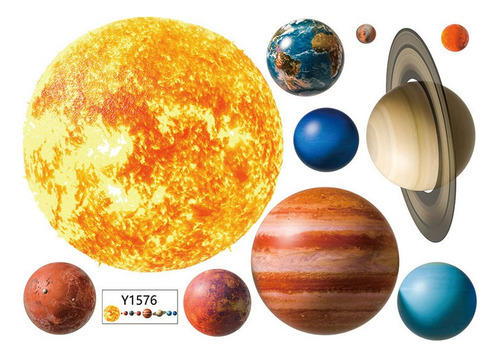Adhesivo De Pared Solar System Planet, Decoración De Fondo
