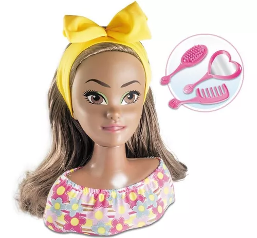 Maquiagem infantil Playset Estilo Cabeça Boneca Penteado Jogo de