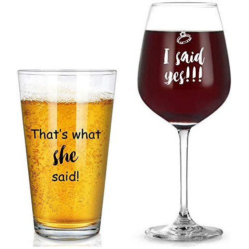 I Said Yes, That's What She Said Wine Glass And Beer Gl...