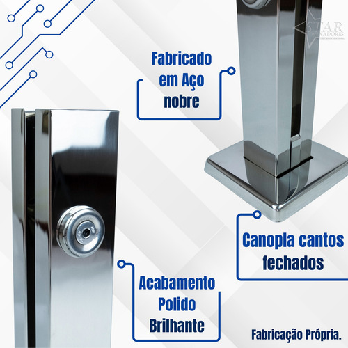 Kit Com 12 Torre Em Inox 40cm Para Guarda Corpo 2 Furos