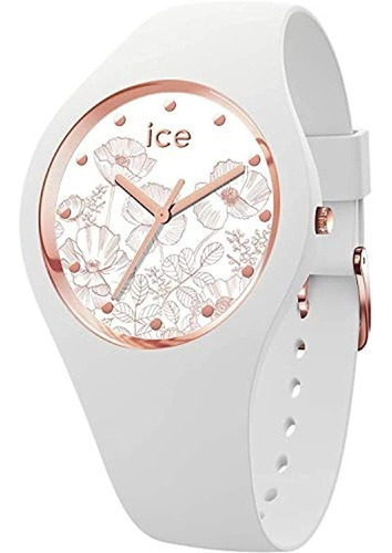 Reloj De Pulsera Para Mujer Diseño De Flores Color Blanco