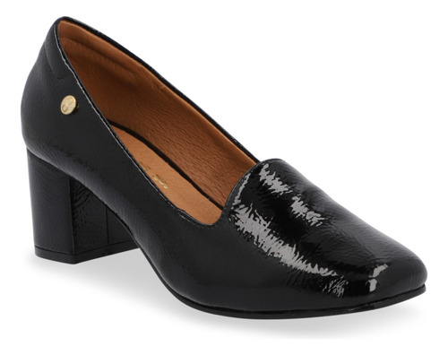 Zapato Dama Flexible Formal Negro Tacón 6cm 423-81