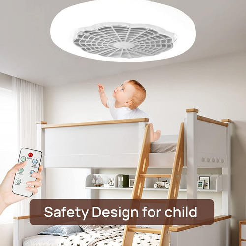 Ventilador Techo Lámpara Dimmable Led Luz 30w Control Remoto