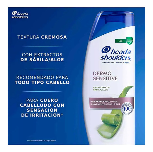 5 Shampoo Head & Shoulders Dermo Sensitive Extractos 180ml