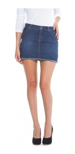 Lee Pollera De Jean Elatizada Vera Skirt Dark Wash