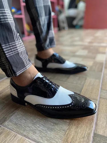 Zapatos Pachuco Charol Negro blanco Env o gratis