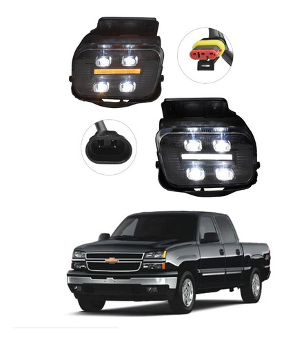 Faros De Niebla Silverado 2003 2004 2005 2006 Led Nuevos