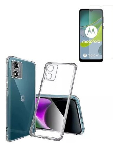 Funda Case Reforzado + Vidrio Templado 9h Motorola Moto E13 