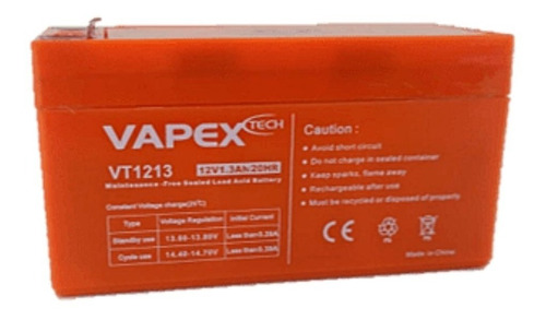 Bateria Gel Vapex 12v 1.3ah Alarmas Cctv Modelismo