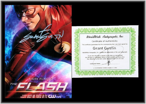 Grant Gustin The Flash Barry Allen Dc Autógrafo En Foto 5x7