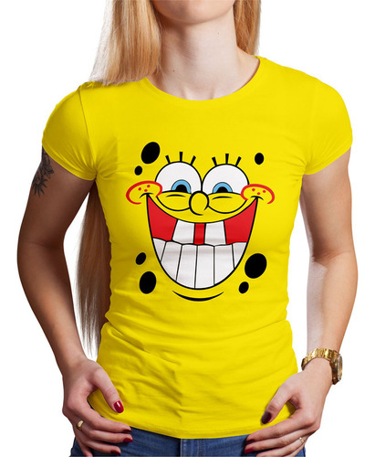 Polo Dama Bob Esponja Payaso (d0810 Boleto.store)