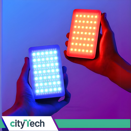Flash Luz Led Rgb Celular Computadora Portátil Recargable Negro