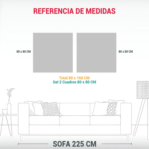 160x80cm Cuadro Dibujo Limonero Ambiente Neonoir Flores