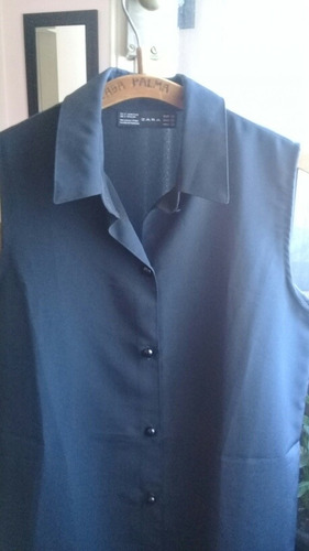 Imagen 2 de 6 de Camisa Para Dama -zara- Talle M - Color Negro.