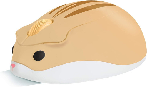 Mouse Inalámbrico 2.4g Silencioso Con Forma Hámster Amarillo