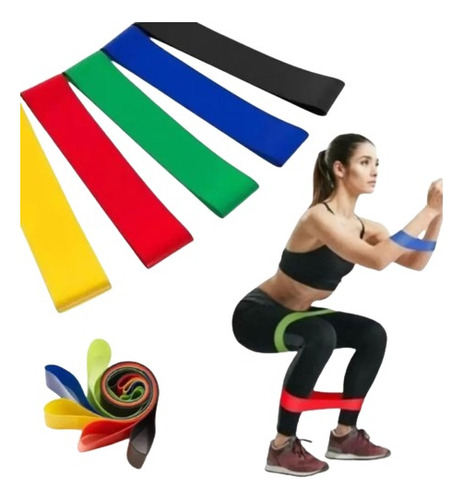 Kit 5 Faixas Multifuncional Para Fisioterapia E Yoga  Elást