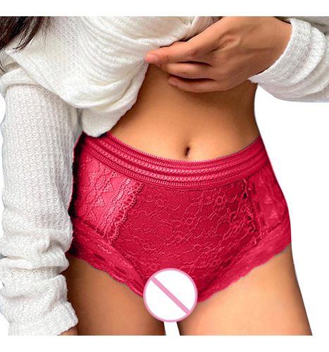 Braguitas De Encaje Para Mujer, Ropa Interior Lisa Y Cómoda,