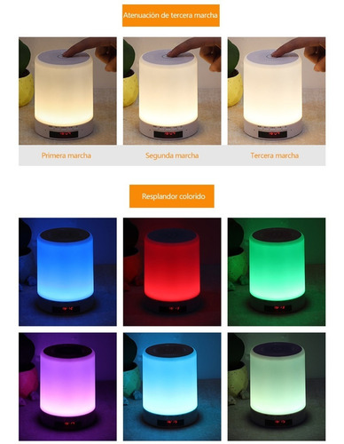 Lámpara Led De Noche Con Altavoz Bluetooth Inalámbrico Reloj