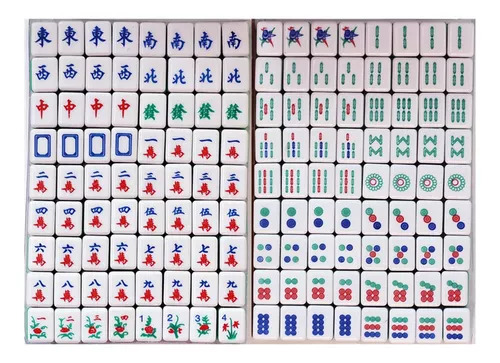 DFJU Jogos Mahjong chinês tradicional Mahjong conjunto doméstico grande  laranja Mahjong cartas festa Lazer jogo de abuleiro 144 cartas Mahjong com  bolsa festa estilo retro