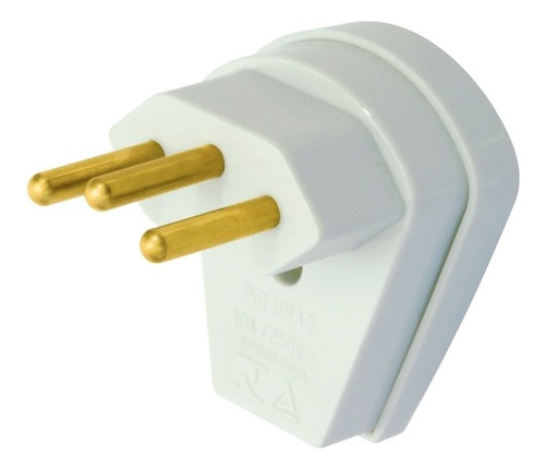 Plug Macho 90° Com Prensa Cabo 2p+t 10a Cinza 1481 - Fame