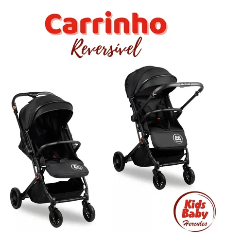 Carrinho De Bebê Compact Reversível Dobrável 0-15kg Cor Preto Chassi