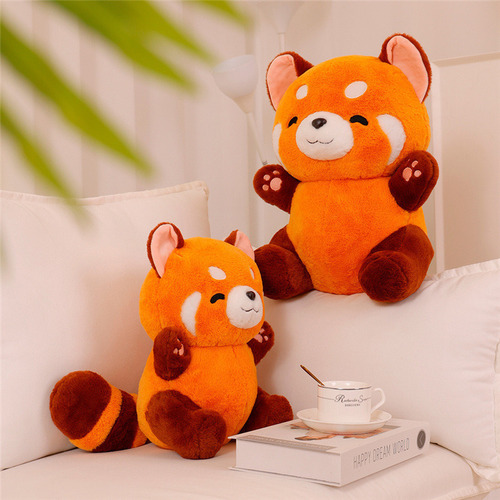 M Muñeca De Peluche Con Lindo Panda Rojo De 9 Pulgadas For