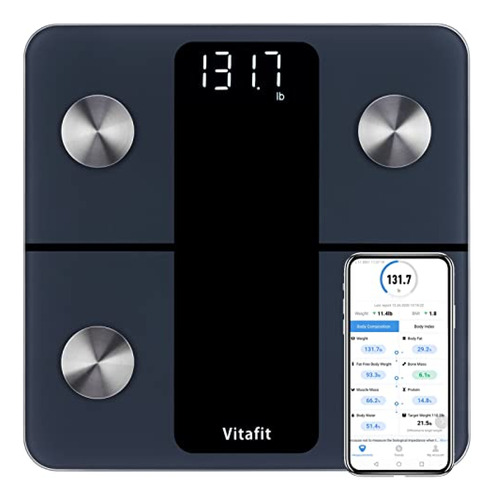 Pesa Digital De Baño Vitafit Báscula Inteligente Para Peso C