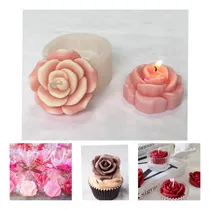 Comprar Molde De Silicón Rosa 3d Jabones Chocolates  Velas Resina