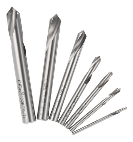 Set Brocas 7 Piezas Hss M42 Cobalto Taladro Avellanador 90°