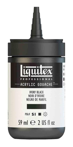 Tinta Guache Acrílica Liquitex S1 244 Ivory Black 59ml