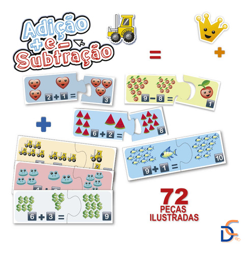 Adição E Subtração Jogo Quebra Cabeça Educativo Matemática