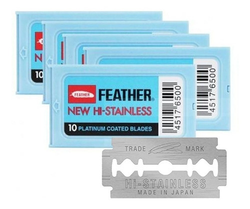 Kit 6 Feather Para Barbeiro Lâminas Profissional 2 Cartelas