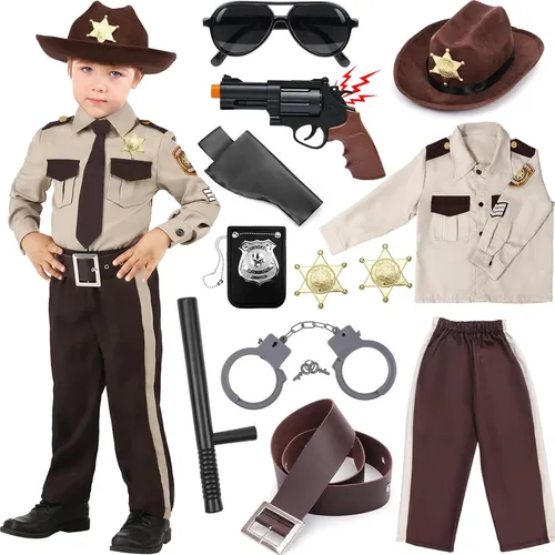 Disfraz De Policía Infantil Latocos, Sheriff Con Accesorios