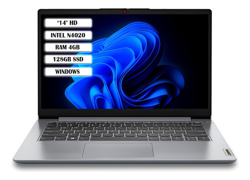 Portátil Lenovo 14 Celeron N4020 Ram 4gb 128gb Ssd Grey