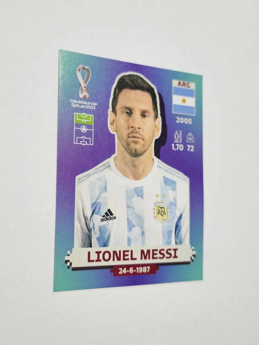 Estampa Tarjeta Album Mundial Qatar 2022 Messi Argentina