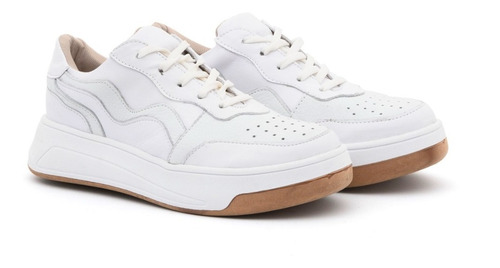 Imagen 1 de 6 de Zapatillas De Cuero Con Plataforma Mujer Urbanas Sneakers