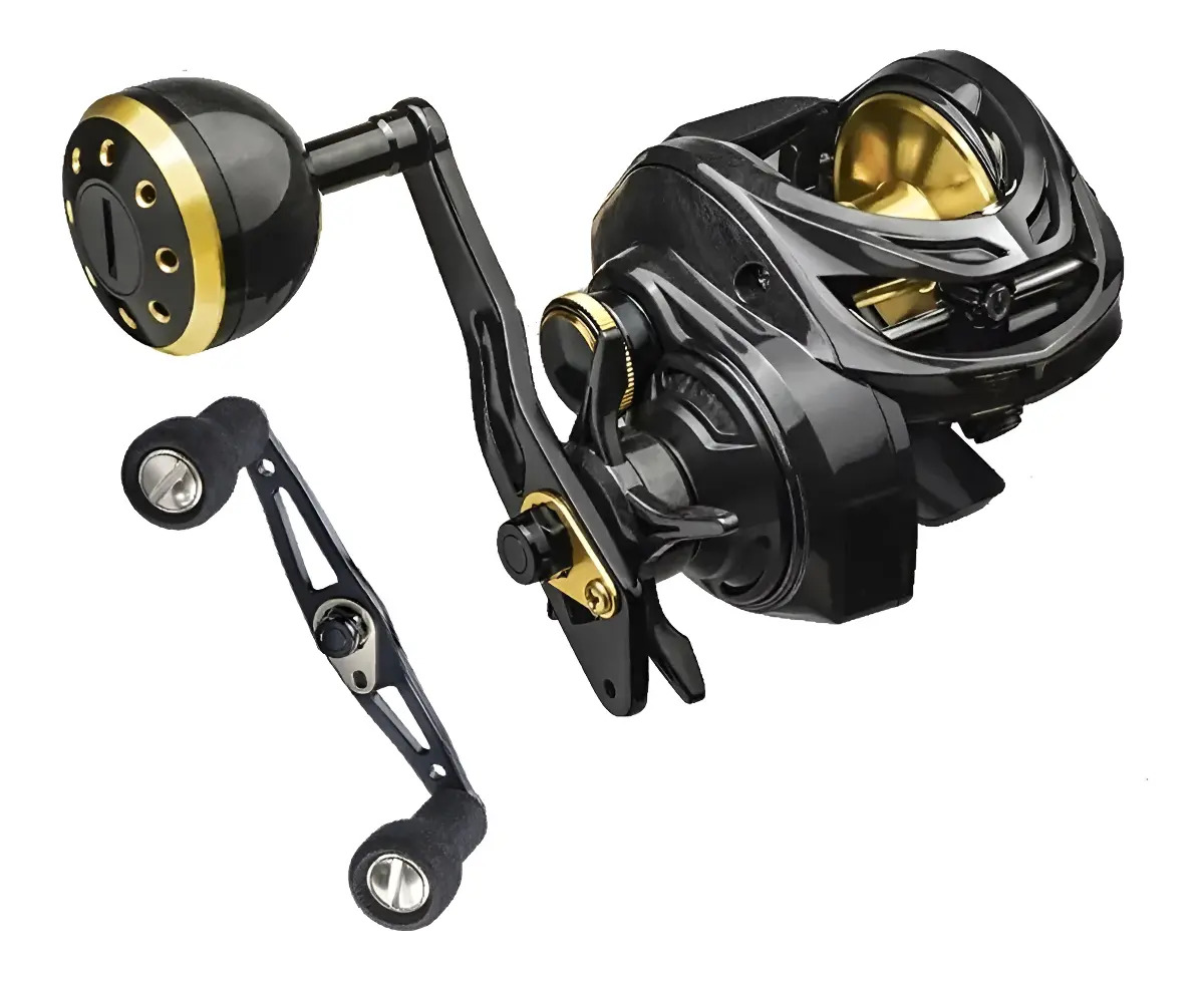 Reel Baitcast Huevito Amberjack Lx 300 10 Rulemanes Freno 16 Kg Color Manija Derecha